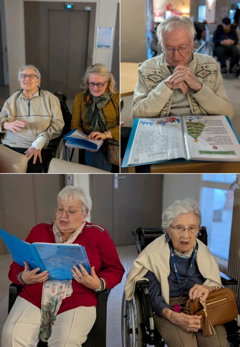 nos choristes en pleine répétition des chants de Noël